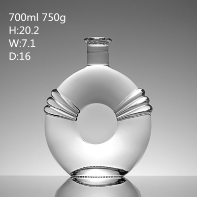 Super Flint 500ml 700ml 750ml Brandy Liquor Botellas de vidrio de vino con y diseño de moda
