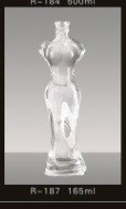350 ml 500 ml 750 ml botella de vidrio en forma de cuerpo de mujer personalizada para el recipiente de alcohol espirituoso