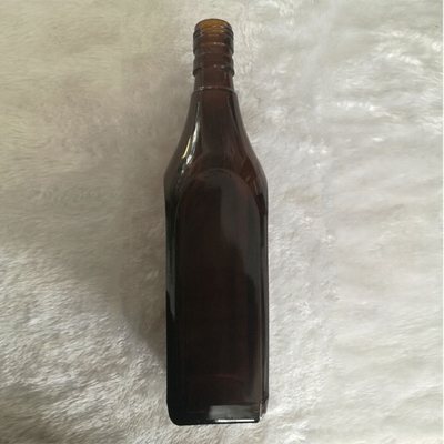 Estampado en caliente Botella de vidrio de ámbar de 750 ml para vodka whisky bebida de brandy