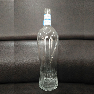 Bebidas industriales 1L botella de vidrio de cuello largo con corcho de whisky