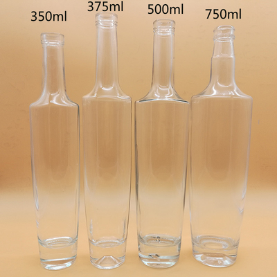 Botellas de licor de vidrio de 750 ml claras para vodka whisky bebidas alcohólicas