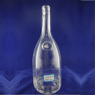 Muestra gratuita 500 ml 750 ml Botella de vidrio redonda de licor con sellado de corcho