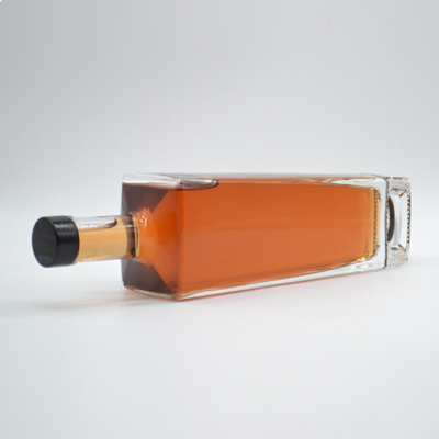Botellas de vidrio vacío cuadradas personalizadas con decal de plata electroplacado Capacidad de 1000 ml