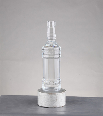 Estampado en caliente Botella de vidrio redonda de vodka Ciroc para el manejo de superficies redondas