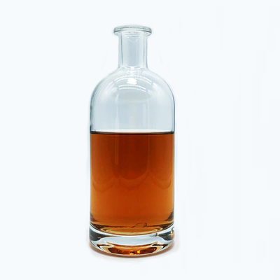 Botella de vidrio de forma única de 700 ml para el material de vidrio XO/Brandy Super Flint y tapa de corona