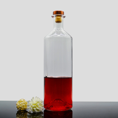 Botella de whisky y vodka de vidrio personalizada de 750 ml con estampado caliente y estampado estándar TUV