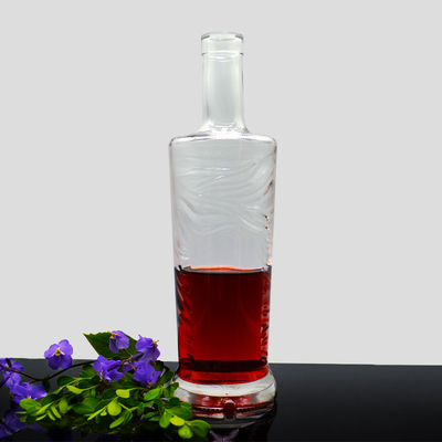 Botella de whisky y vodka de vidrio personalizada de 750 ml con estampado caliente y estampado estándar TUV