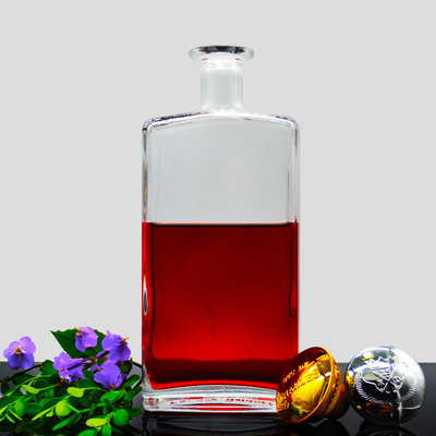 Botella de whisky y vodka de vidrio personalizada de 750 ml con estampado caliente y estampado estándar TUV