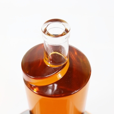 Manejo de la superficie Decal Botella de vidrio de licor de 750 ml para la rotación del hombro de forma personalizada