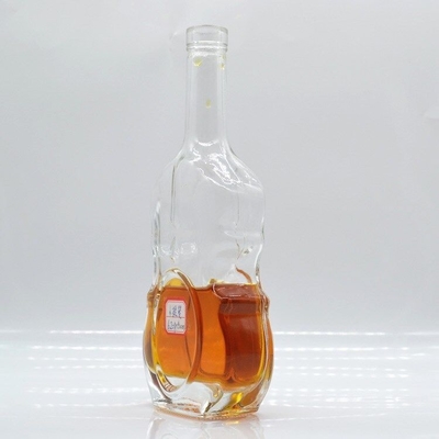 Envase de vidrio transparente de 700 ml 750 g para botella de cráneo de violín de forma especial