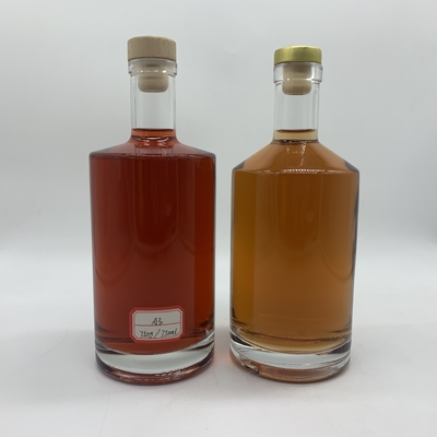 Botellas de vino de vidrio transparente personalizadas para tequila whisky brandy 750ml 500ml 1000ml