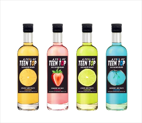 Collar de vidrio de Super Flint Whiskey Tequila Vodka Botella de bourbon 375 ml 500 ml 700 ml 750 ml
