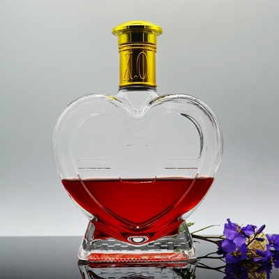 Botella de alcohol de alta capacidad de licor/alcoholes/XO/brandy de vidrio con tapa de vidrio de súper sílex