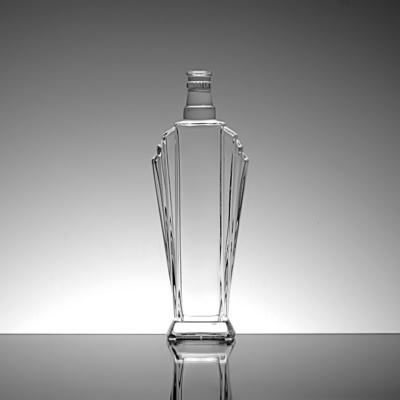 Botella de vidrio redonda con tapa de corcho para 550 ml 700 ml 750 ml de vodka gin ron en forma de cilindro