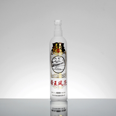 Botella de vidrio redonda con tapa de corcho para 550 ml 700 ml 750 ml de vodka gin ron en forma de cilindro