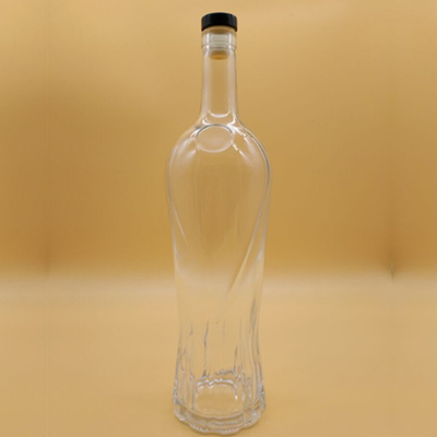 Logotipo de decal Personalizado 350ml 500ml 700ml 750ml 1000ml Botella de vidrio para ron vodka whisky gin
