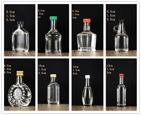 Botellas de alcohol de vidrio mini con material de vidrio de súper sílex