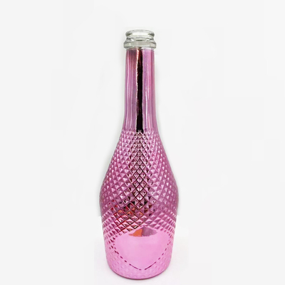 Botella de vidrio vacía para vino 1 litro de electroplata personalizada botellas de vidrio de color de licor