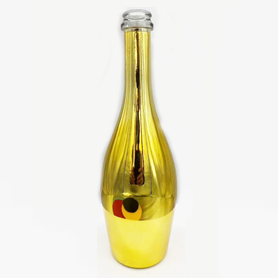 Botella de vidrio vacía para vino 1 litro de electroplata personalizada botellas de vidrio de color de licor