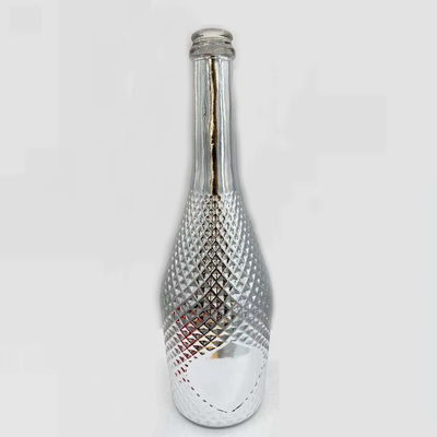 Botella de vidrio vacía para vino 1 litro de electroplata personalizada botellas de vidrio de color de licor