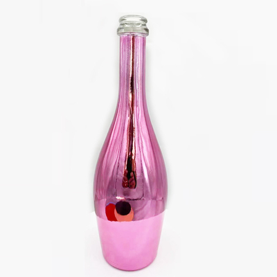 Botella de vidrio vacía para vino 1 litro de electroplata personalizada botellas de vidrio de color de licor