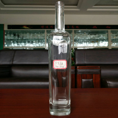 Botellas de vidrio de vino rojo de plástico hechas de vidrio súper de sílex para beneficio