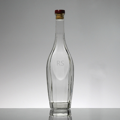 Botellas de vidrio de vino rojo de plástico hechas de vidrio súper de sílex para beneficio