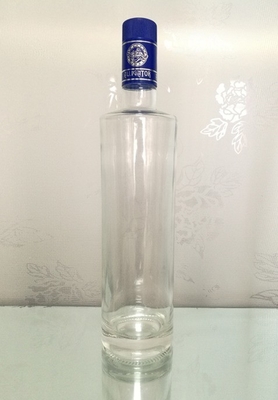 Super Flint Glass Vodka Spirit Botella de vidrio con tapa de guala y producto con logotipo grabado