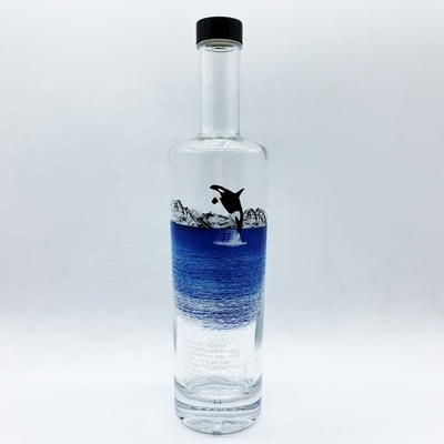 375ml 500ml 700ml 750ml Botella de vodka de decoración personalizada con tapas de corcho de OEM / ODM
