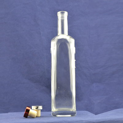 Estampado en caliente Manejo de la superficie Super Flint Gin de primera calidad Vodka 750ml Botella de vidrio cuadrada FOB