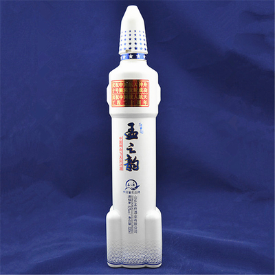 Botella de vidrio de licor blanco de 750 ml en forma de cohete para bebidas y bebidas