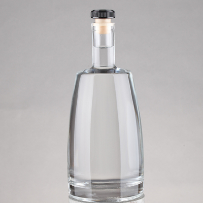Flint Vodka Whisky Cap de corcho 750 ml Botella de whisky de vidrio con material de base de corcho Vidrio