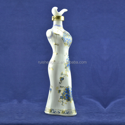 Botella de tequila en forma de mujer de vidrio para bares y restaurantes