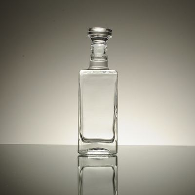 Manejo de la superficie de la helada Botella de vidrio cuadrada francesa con 700 ml 500 ml / 250 ml Capacidad