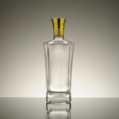 Manejo de la superficie de la helada Botella de vidrio cuadrada francesa con 700 ml 500 ml / 250 ml Capacidad