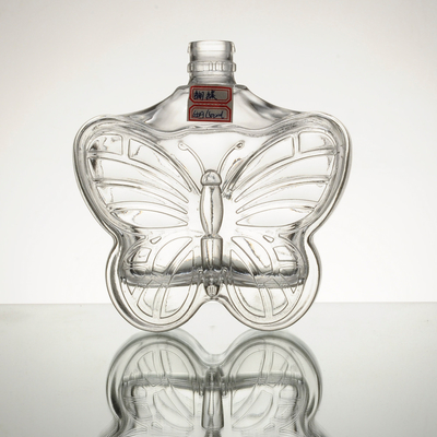 Cuadrado diseño personalizado en forma de animal 500ml 750ml botella de vidrio para brandy whisky vodka