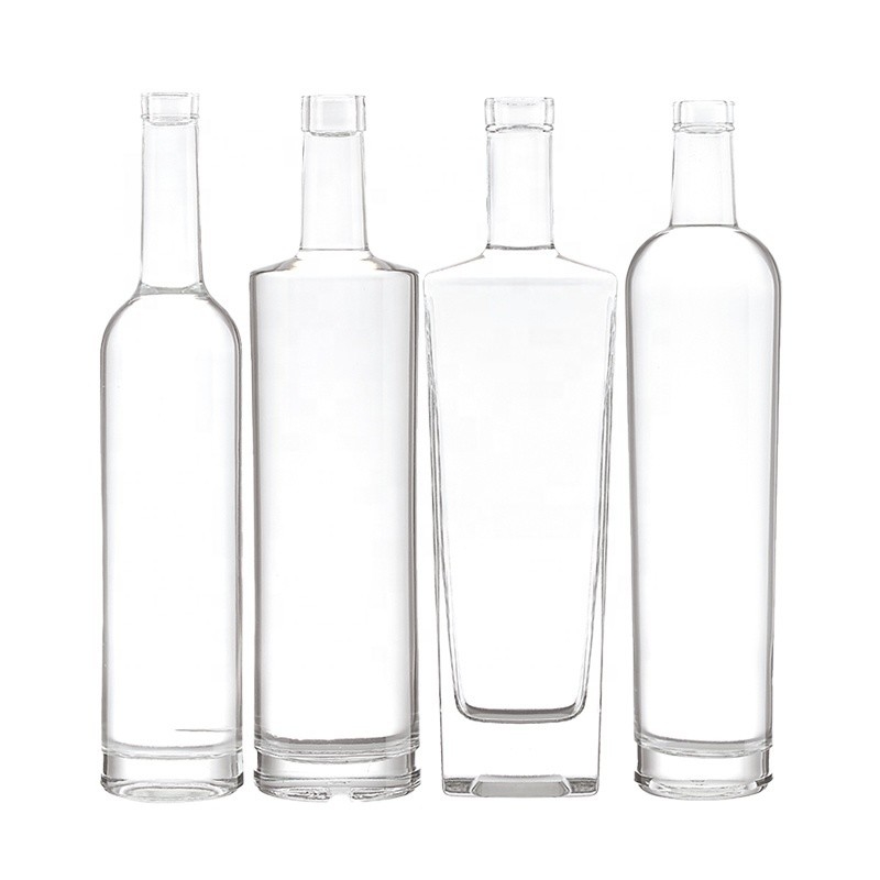 Base de material de vidrio Super Flint 700 ml de vidrio claro whisky vodka botella de vino para el alcohol