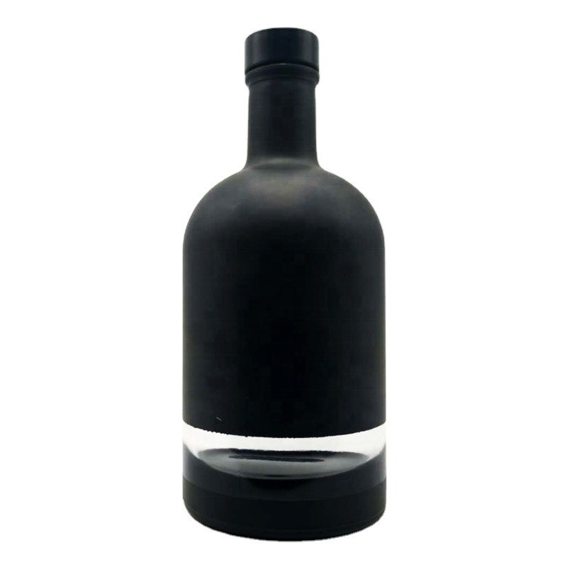 Botella de vidrio de vodka con material de cuello de piedra súper