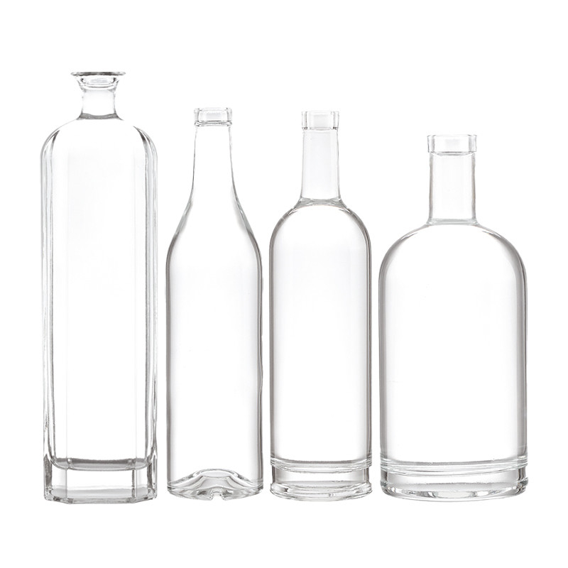 Botella de vidrio transparente de 100 ml 375 ml 500 ml 700 ml 750 ml para bebidas energéticas