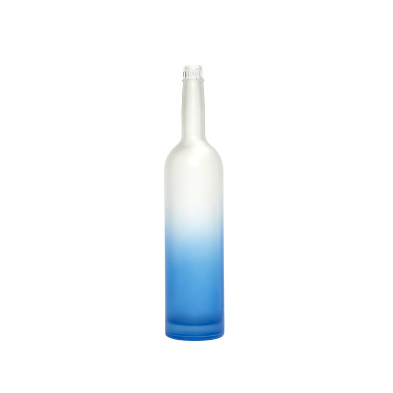 Super Flint Glass Custom 750ml Vidrio vacío congelado claro Botella de licor de vodka Botella de vino en forma