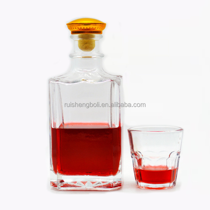 Botella de vidrio de 700 ml de capacidad para vodka blanca vino blanco y otras bebidas