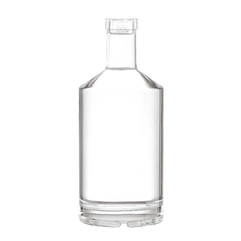 Botella de vidrio personalizada de 500ml 700ml 750ml para licor whisky ron ginebra diseño propio