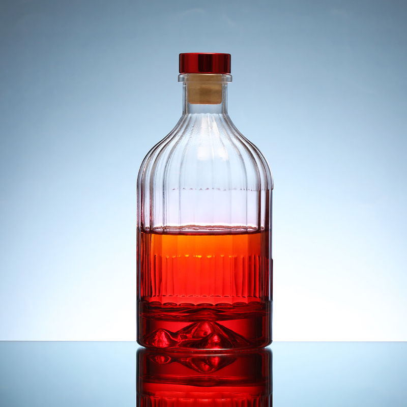 Super Flint Glass 350ml 500ml 700ml 750ml Botella vacía de whisky para almacenamiento de whisky