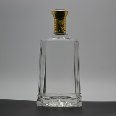 Botellas de vidrio transparente congelado con tapas de tornillo para vino y brandy de color pintado OEM