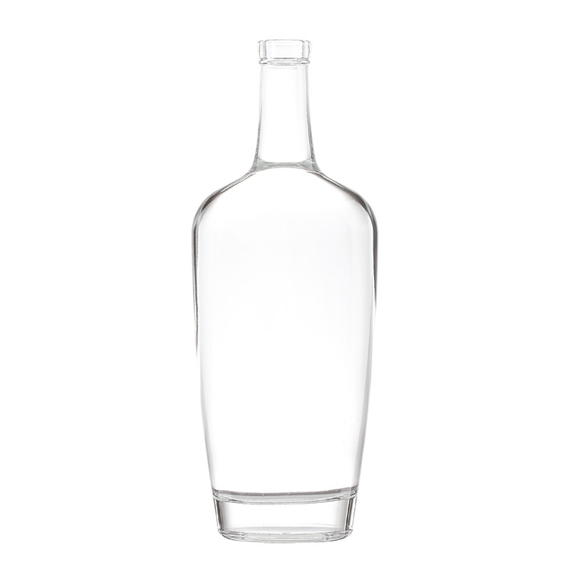 Botella vacía de vidrio Super Flint para aceite azul cuadrado whisky 1000 ml botella de 375 ml botella de vino