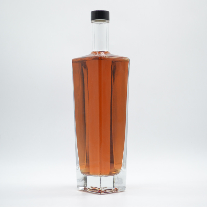 Grabación Forma de la moda Super Flint Brandy Spirits Vacío Liquor Blanco xo Botella de vidrio cuadrado