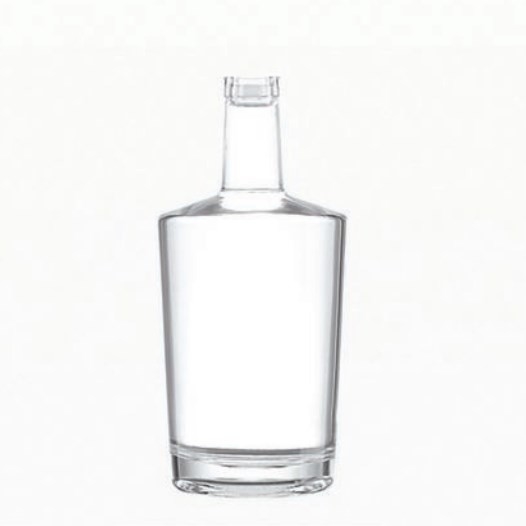 Super Flint Glass Botella de 750 ml para Brandy Rum Vodka en embalaje y material negro
