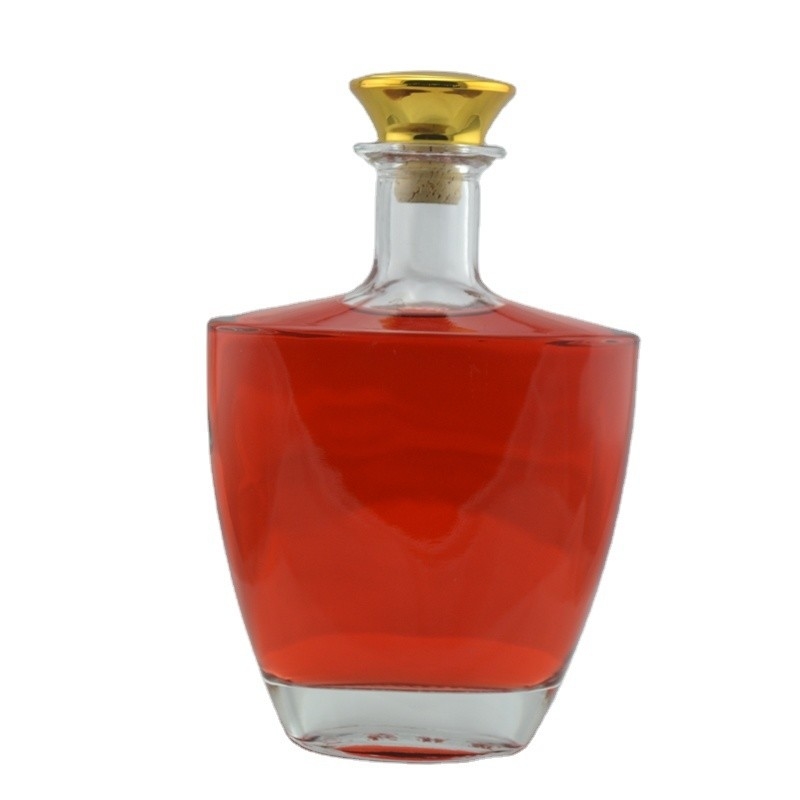 Aceite de oliva blanco Tequila Whiskey Alcohol Botella de licor de vodka en forma de V con tapa de tornillo