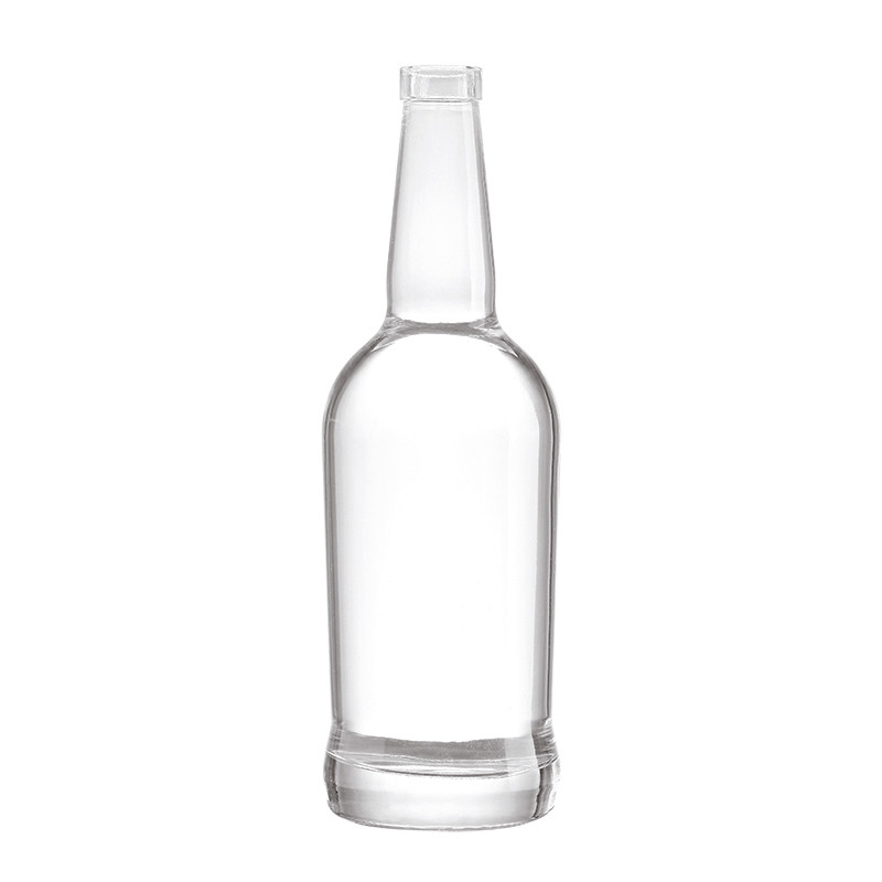 Botella de vodka cuadrada de 500 ml 700 ml 750 ml en material de vidrio de súper sílex para agua mineral