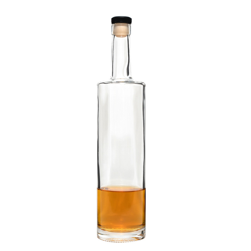 Logotipo personalizado de Super Flint Glass Vacío 750 ml 200 ml 375 ml licor ron brandy botella de whisky